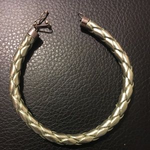 Leather bracelet handmade with 950 Peruvian silver